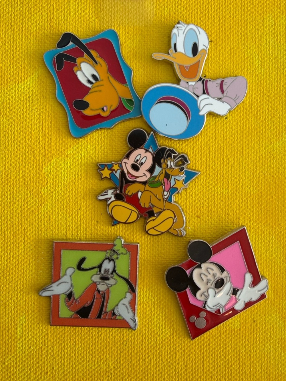 Disney Character Enamel Pin Set - Mickey, Donald, Pluto, Goofy Dapper Dans